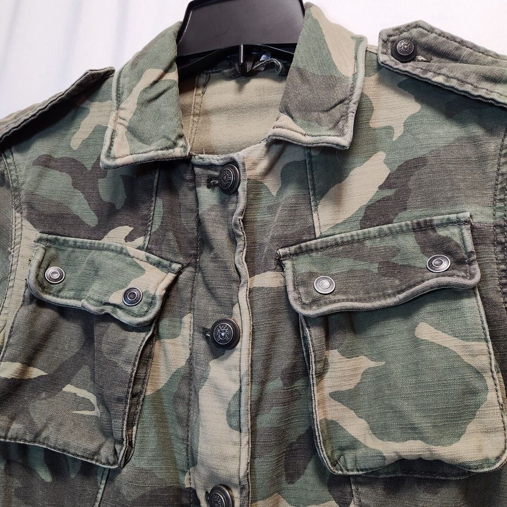Free People Not Your Brothers Camo Surplus Jacket Military‎ Inspired Moto SZ XS - Picture 2 of 13